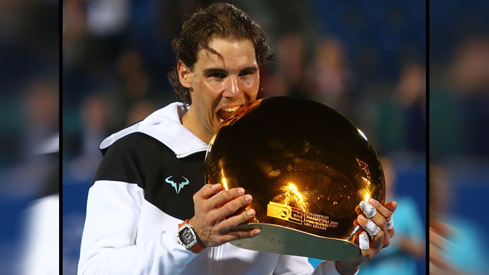 Rafael Nadal memenangkan kejuaraan Mubadala World Tennis Championship di Abu Dhabi 2016. Copyright: © Gettyimage